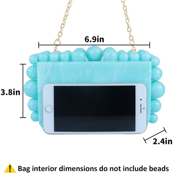 Women Blue Bling Glitter Diamond Crystal Clutch Purse Jeweled Purses Rhinestone